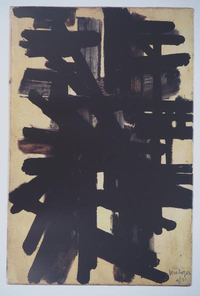 Pierre SOULAGES (d’après) - Peinture avril 1951 - Affiche originale Musée Soulages 2