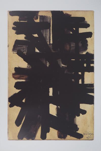 Pierre SOULAGES (d'après) - Peinture avril 1951 - Affiche originale Musée Soulages 2