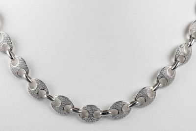 Collier maille grain de café en argent 925 2