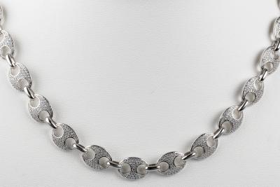 Collier maille grain de café en argent 925 2