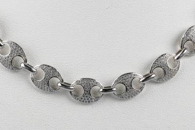 Collier maille grain de café en argent 925 2