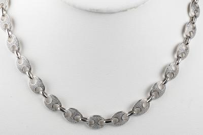 Collier maille grain de café en argent 925 2