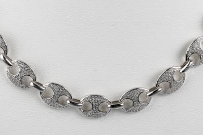 Collier maille grain de café en argent 925 2