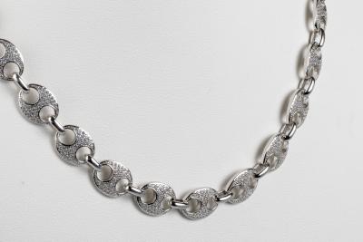Collier maille grain de café en argent 925 2