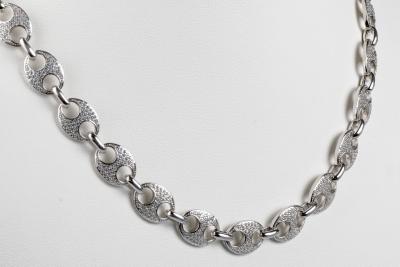 Collier maille grain de café en argent 925 2