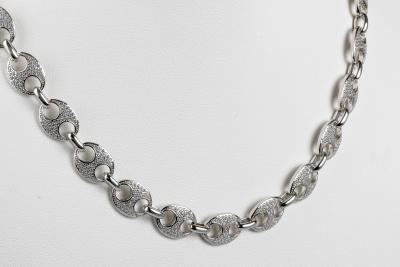 Collier maille grain de café en argent 925 2