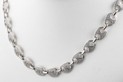 Collier maille grain de café en argent 925 2