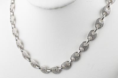Collier maille grain de café en argent 925 2