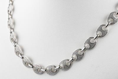 Collier maille grain de café en argent 925 2