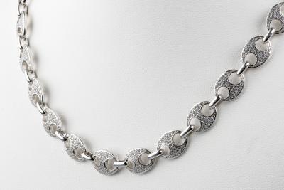 Collier maille grain de café en argent 925 2