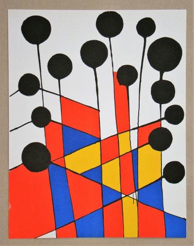 Alexander CALDER - Mosaïque et ballons noirs, 1971 - Lithographie originale 2