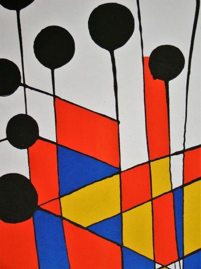 Alexander CALDER - Mosaïque et ballons noirs, 1971 - Lithographie originale 2