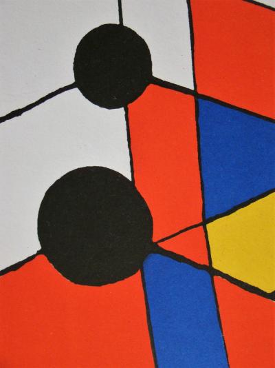 Alexander CALDER - Mosaïque et ballons noirs, 1971 - Lithographie originale 2