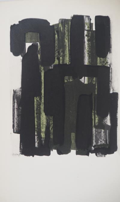 Pierre SOULAGES - Gouache 8, 1957 - Lithographie et pochoir signé 2