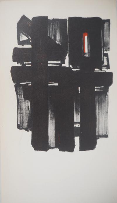 Pierre SOULAGES - Lithographie 2, 1957 - Lithographie et pochoir 2