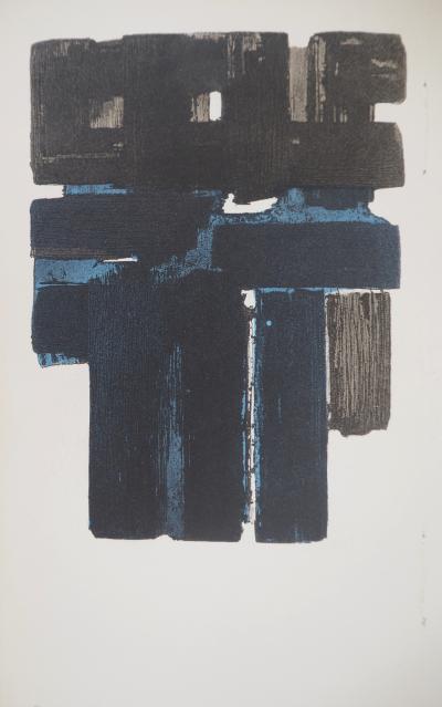 Pierre SOULAGES - Eau Forte X, 1957 - Lithographie et pochoir 2