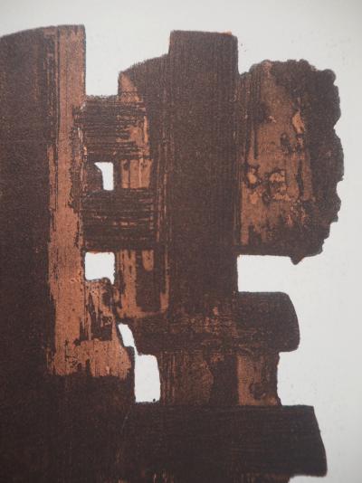Pierre SOULAGES - Eau Forte IX, 1957 - Lithographie et pochoir 2