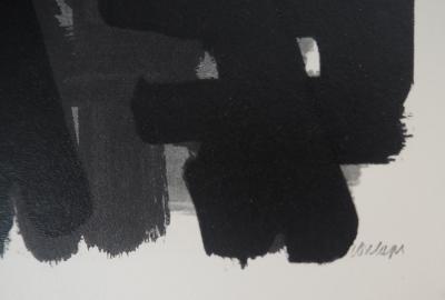 Pierre SOULAGES - Gouache 6, 1957 - Lithographie et pochoir signé 2