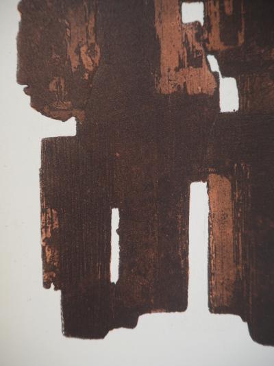 Pierre SOULAGES - Eau Forte IX, 1957 - Lithographie et pochoir 2