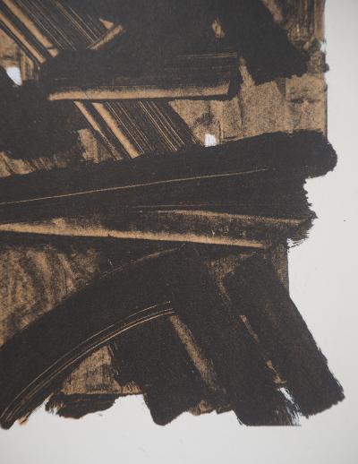 Pierre SOULAGES - Gouache 13, 1957 - Lithographie et pochoir signé 2