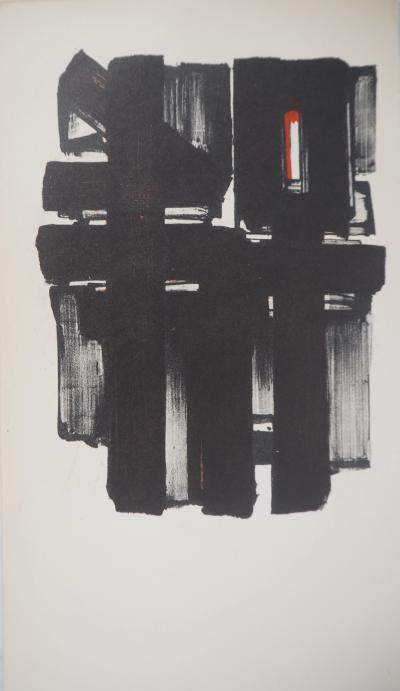 Pierre SOULAGES - Lithographie 2, 1957 - Lithographie et pochoir
