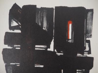 Pierre SOULAGES - Lithographie 2, 1957 - Lithographie et pochoir 2
