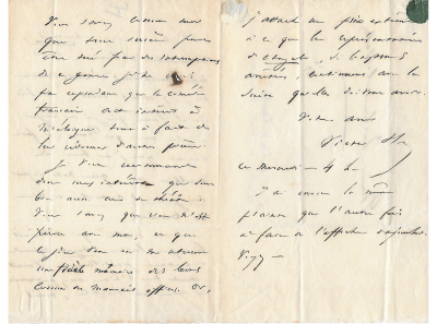 Victor HUGO – Lettre autographe signée 2