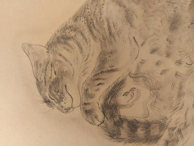 Léonard Tsuguharu FOUJITA - Chat endormi, 1930 - Gravure, Signée 2