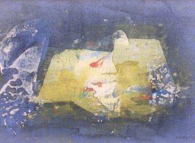 Jean NEUBERTH (1915-1996) - Composition, vers 1980 - Technique mixte sur carton 2