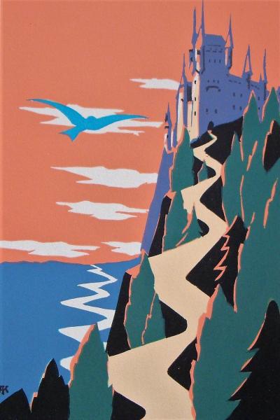Achille KAS (d’après) - L’oiseau bleu, 1932 - Lithographie monogrammée 2