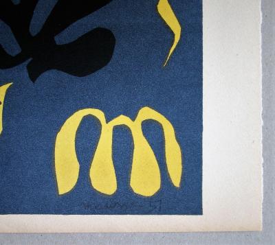 Henri MATISSE (d’après) - Composition fond bleu, 1954 - Lithographie signée et datée 2