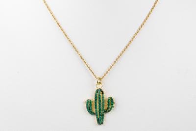 Collier et pendentif cactus en argent 925 2
