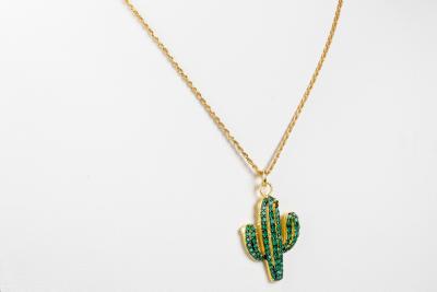 Collier et pendentif cactus en argent 925 2