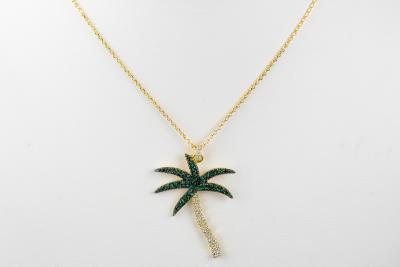 Collier et pendentif palmier en argent 925 2