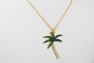 Collier et pendentif palmier en argent 925 2