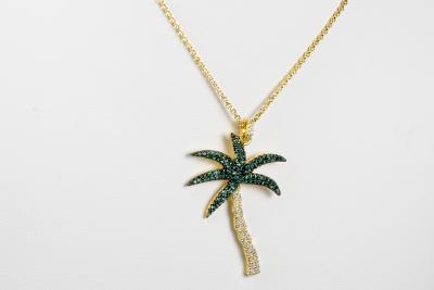 Collier et pendentif palmier en argent 925 2