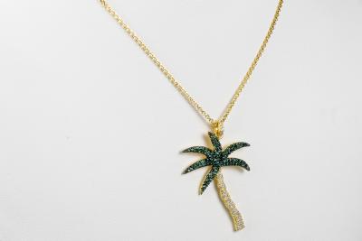 Collier et pendentif palmier en argent 925 2