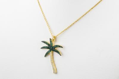 Collier et pendentif palmier en argent 925 2
