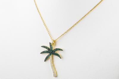 Collier et pendentif palmier en argent 925 2
