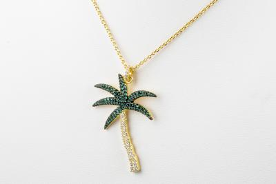 Collier et pendentif palmier en argent 925 2
