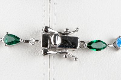 Collier oxydes multicolores en argent 925 2