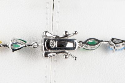 Collier oxydes multicolores en argent 925 2