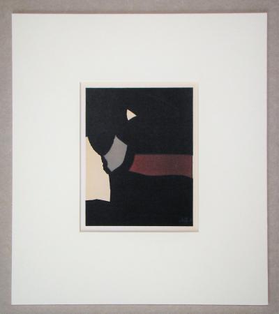 Nicolas DE STAËL (after) - Composition fond noir, 1958 - Lithographe signed and dated 2