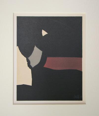 Nicolas DE STAËL (after) - Composition fond noir, 1958 - Lithographe signed and dated 2