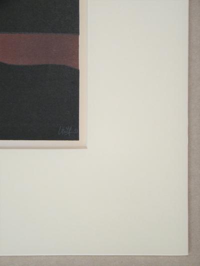Nicolas DE STAËL (d’après) - Composition fond noir, 1958 - Lithographe signée et datée 2