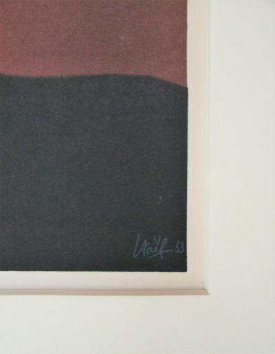 Nicolas DE STAËL (d’après) - Composition fond noir, 1958 - Lithographe signée et datée 2