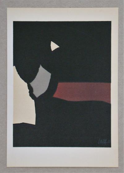 Nicolas DE STAËL (d’après) - Composition fond noir, 1958 - Lithographe signée et datée 2