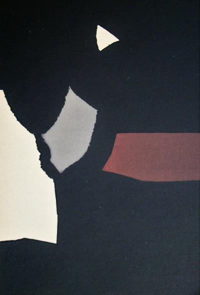 Nicolas DE STAËL (d’après) - Composition fond noir, 1958 - Lithographe signée et datée 2