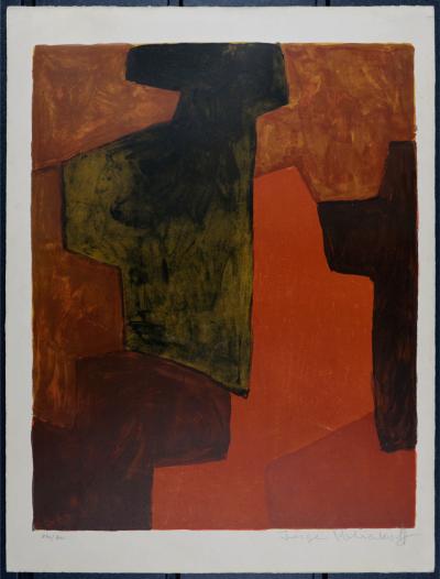 Serge Poliakoff - Composition orange et verte, 1964 - Original lithograph 2