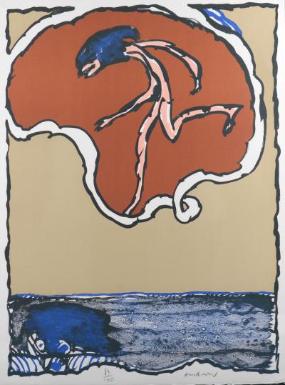 Pierre ALECHINSKY - Worldly Flying Object, 1977 - Original lithograph (Hand-signed & numbered!) 2